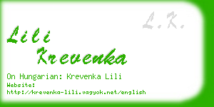 lili krevenka business card